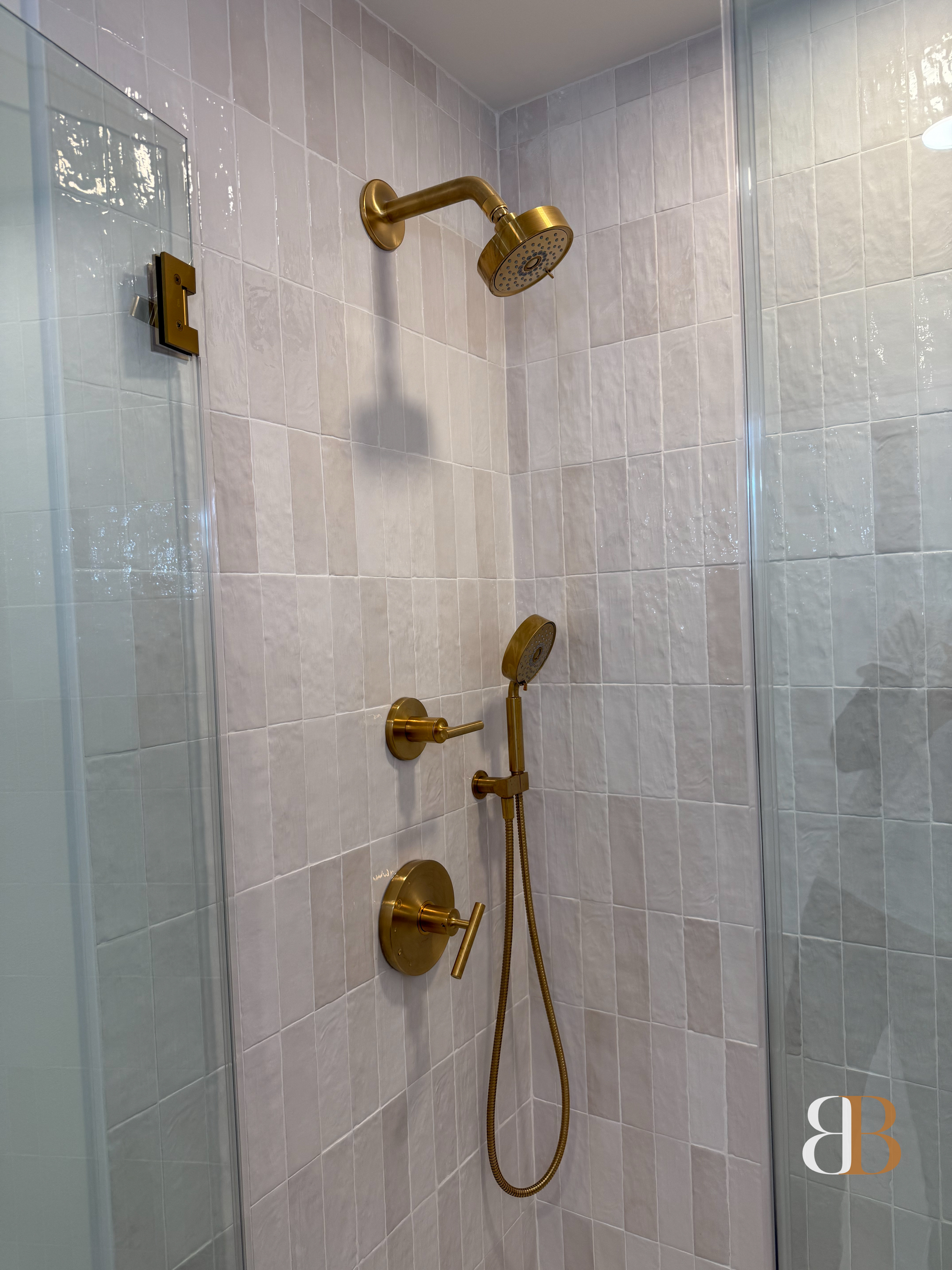 Real B&B Associates project — Boutique Glazed Subway Tile Bath